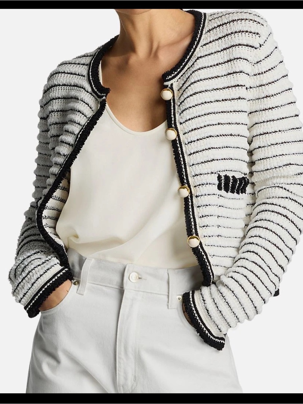 ST. JOHN Eyelash Chenille Tweed Short Jacket